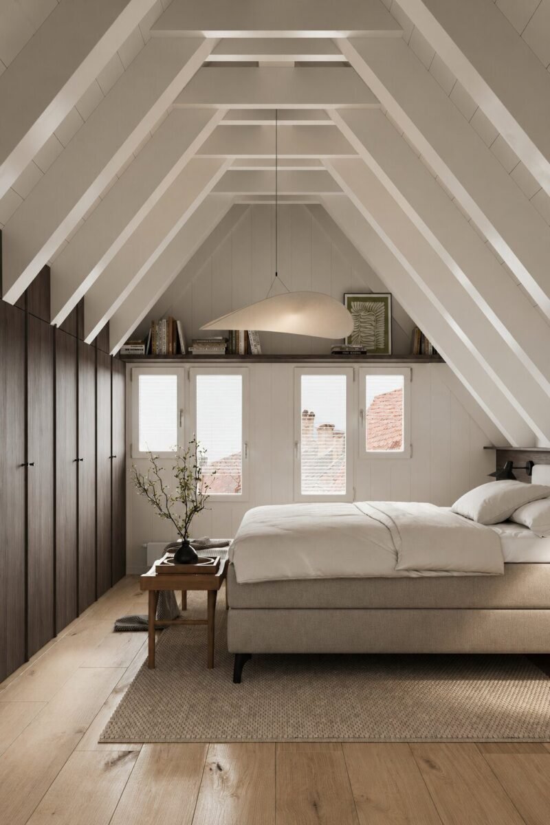 smart storage ideas in a small cozy bedroom